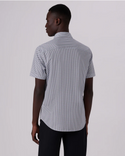 Miles Geometric Illusion Print Ooohcotton Shirt, Ice Blue - Caswell's Fine Menswear