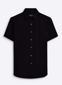 Miles Solid Ooohcotton Shirt, Black - Caswell's Fine Menswear