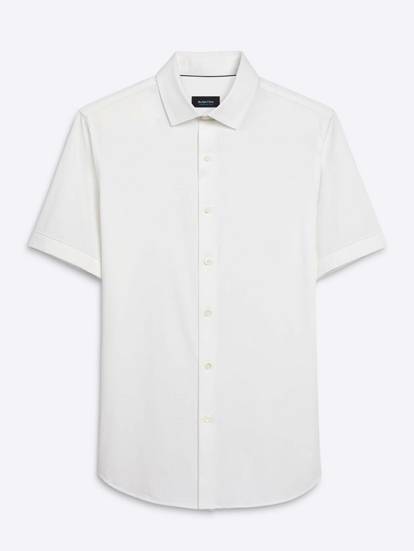 Miles Solid Ooohcotton Shirt, White - Caswell's Fine Menswear