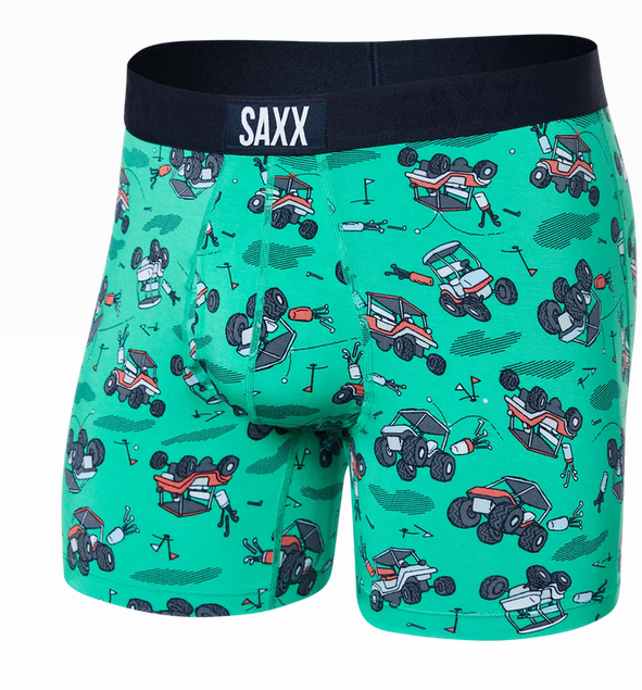 Ultra Super Soft Boxer Brief / Off Course Carts- Green - Caswell's Fine Menswear