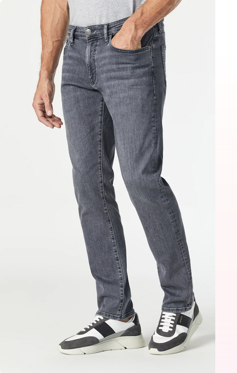 Jake Slim Leg Jeans Regular Rise | Mid Smoke Supermove - Caswell's Fine Menswear