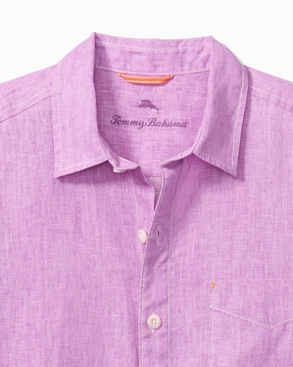 Sea Glass Breezer Linen Shirt, Pale Passion - Caswell's Fine Menswear