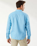 Sea Glass Breezer Linen Shirt, Blue Yonder - Caswell's Fine Menswear