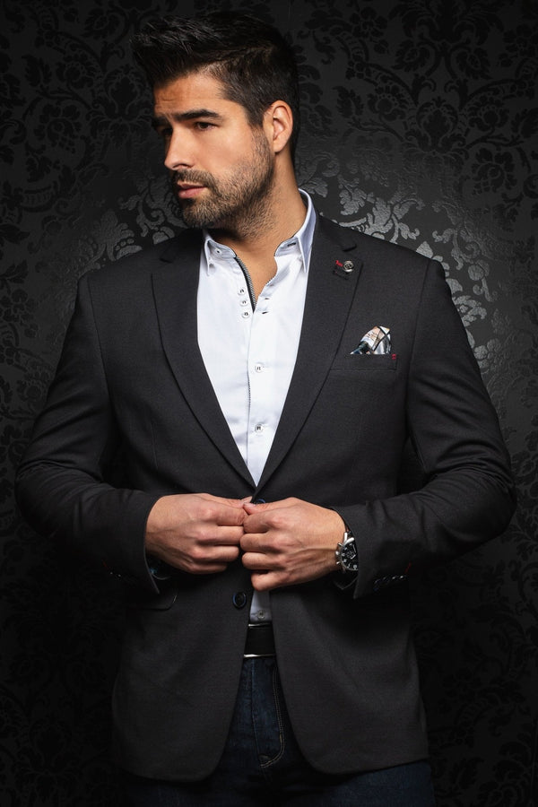 AU NOIR RYAN BLAZER/SUIT SEPARATE IN BLACK - Caswell's Fine Menswear