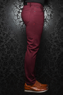 AU NOIR LUXURY PANT STRETCH WINCHESTER WINE - Caswell's Fine Menswear