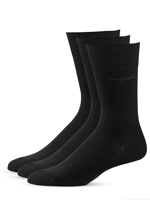 BUGATTI SOCKS 3 PACK BLACK - Caswell's Fine Menswear