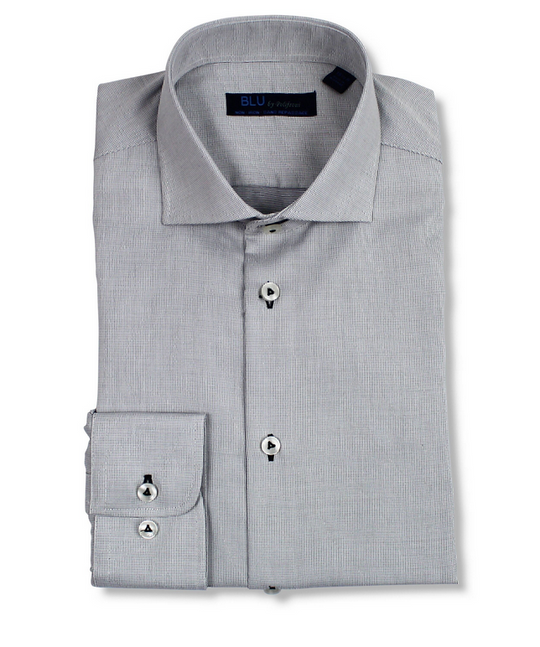 BLU DRESS SHIRT MODERN FIT PIN DOT SILVER
