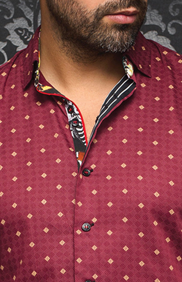 Shirt Gian Franco, Cabernet - Caswell's Fine Menswear