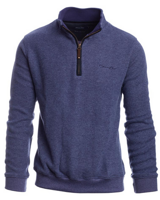 ETHNIC BLUE SWEATER 1/4 ZIP PURPLE - Caswell's Fine Menswear