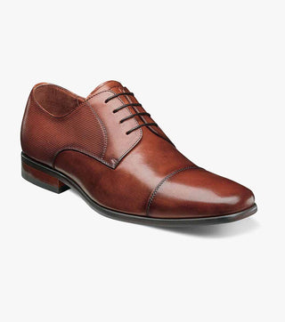 Postino Cap Toe Oxford, Cognac - Caswell's Fine Menswear