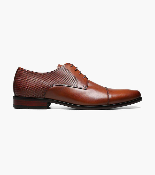 Postino Cap Toe Oxford, Cognac - Caswell's Fine Menswear