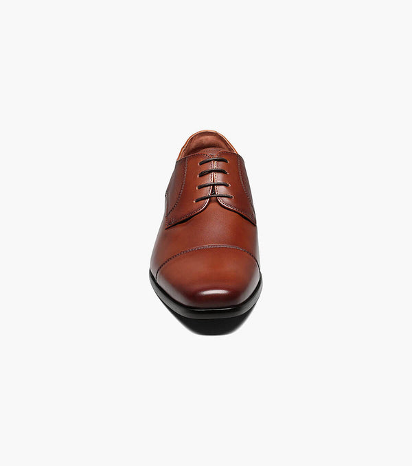 Postino Cap Toe Oxford, Cognac - Caswell's Fine Menswear