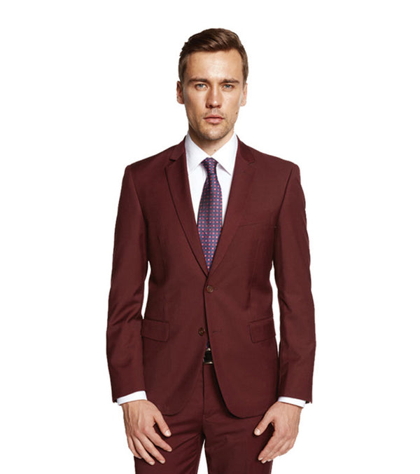 GIORGIO FIORELLI SUIT EURO SLIM FIT BURGANDY - Caswell's Fine Menswear