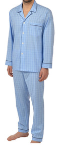MAJESTIC PAJAMA CHECK BLUE - Caswell's Fine Menswear