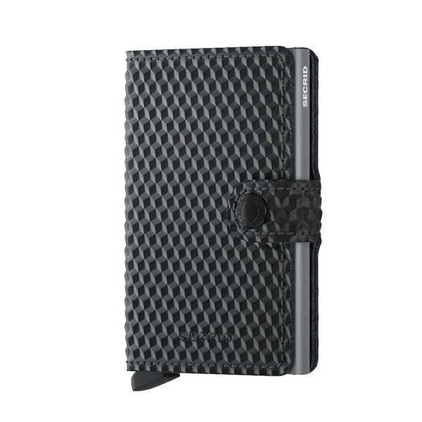 Mini Wallet Cubic, Black/Titanium - Caswell's Fine Menswear