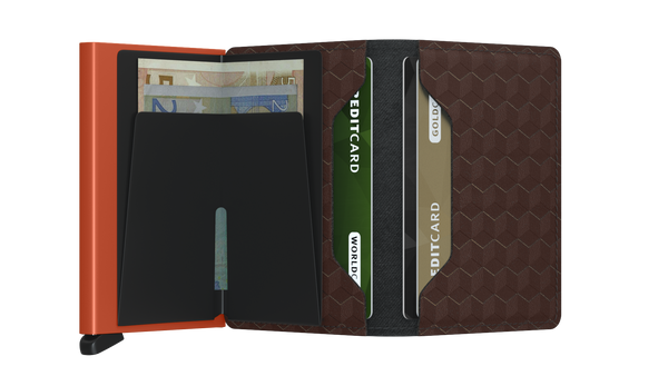Slim Wallet Optical, Brown/Orange - Caswell's Fine Menswear