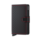 Mini Wallet Perforated, Black/Red - Caswell's Fine Menswear