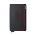 Slim Wallet Perforated, Black/Red - Caswell's Fine Menswear