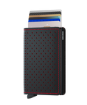 Slim Wallet Perforated, Black/Red - Caswell's Fine Menswear