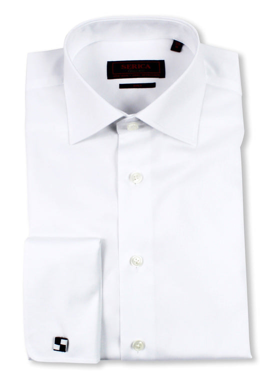SERICA CONTEMPORARY FIT DRESS SHIRT FRENCH CUFF WHITE