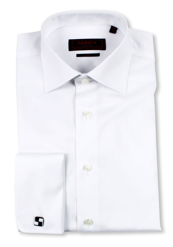 SERICA CONTEMPORARY FIT DRESS SHIRT FRENCH CUFF WHITE | Caswell's Fine Menswear SERICA CONTEMPORARY FIT DRESS SHIRT FRENCH CUFF WHITE | Caswell's Fine Menswear
