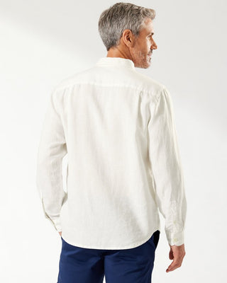 Sea Glass Breezer Linen Shirt, White - Caswell's Fine Menswear
